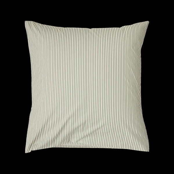 Parure de lit percale Aulne - Rayures Vertes - 240 x 220 cm