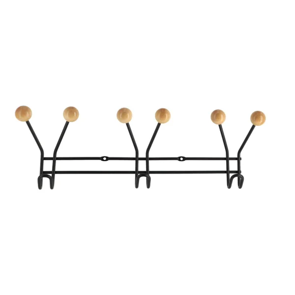 PATERE METAL 3 CROCHETS A FIXER DECORATION BOIS NOIR BOIS