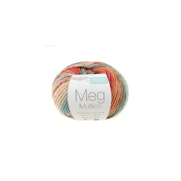 PELOTE DE FIL TRICOT MEG ACRYLIQUE MULTICOLORE 50G