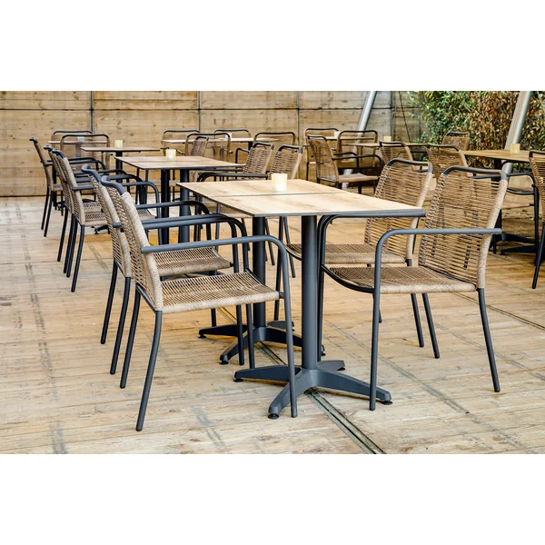 Pied de table d'extérieur en métal anthracite H 108 cm Magnus