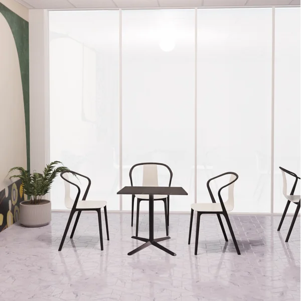 Pied de table d'intérieur Ø 76 cm en acier noir Sybella