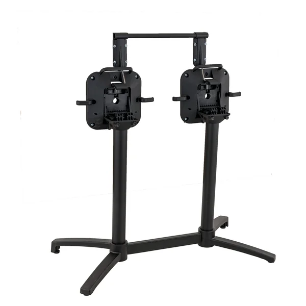 Pied de table double pliable d'extérieur en aluminium noir mat Martina