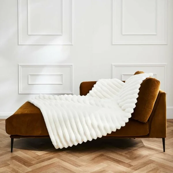 PLAID 180X220CM IMITATION BOUDOIR NATUREL