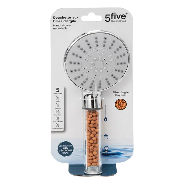 POMMEAU DE DOUCHE FILTRANT A BILLES 5 FONCTIONS