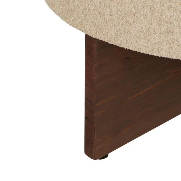 POUF BOUCLETTE KAYAN IVOIRE D.50X30CM
