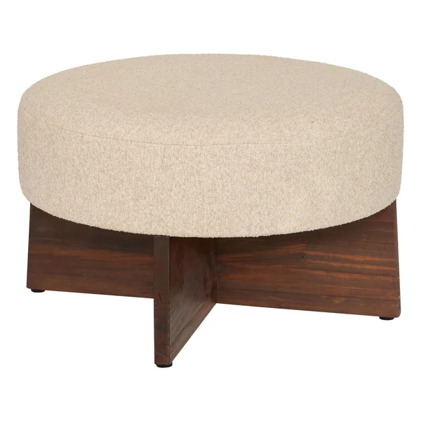 POUF BOUCLETTE KAYAN IVOIRE D.50X30CM