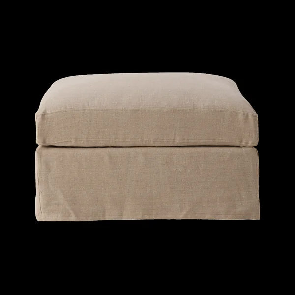 Pouf lin déhoussable Moëze - Naturel