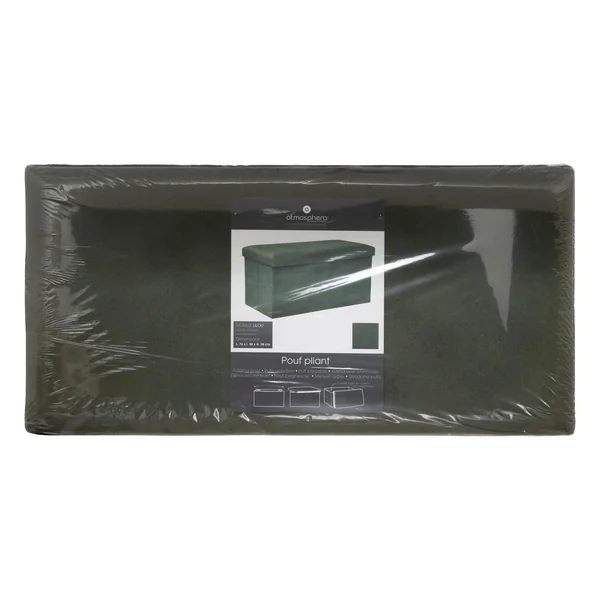 POUF PLIANT DOUBLE VELOURS LILOU KAKI D.76X38CM