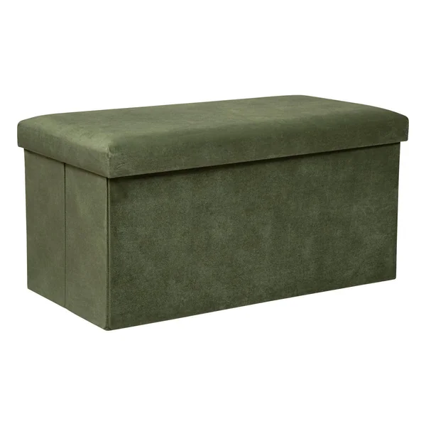 POUF PLIANT DOUBLE VELOURS LILOU KAKI D.76X38CM
