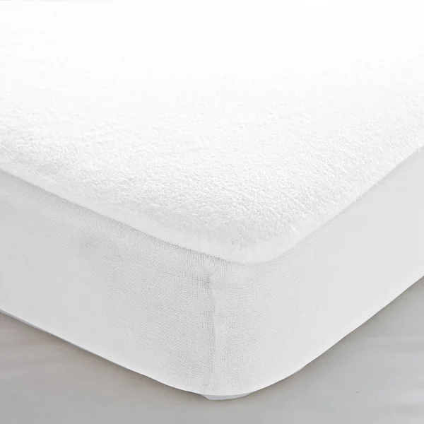Protège-matelas absorbant molleton coton recyclé bonnets 29 cm, blanc