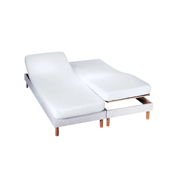 Protège-matelas tête et pieds relevables molleton imperméable irrétrécissable, blanc