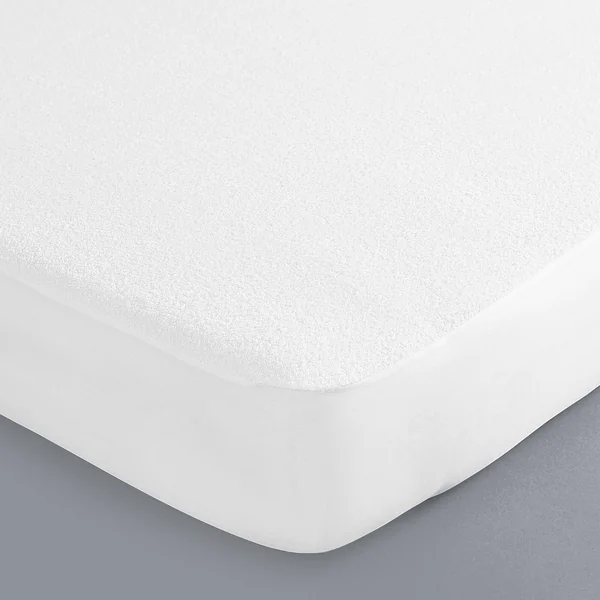 Protège-matelas éponge absorbante coton biologique(**) , blanc