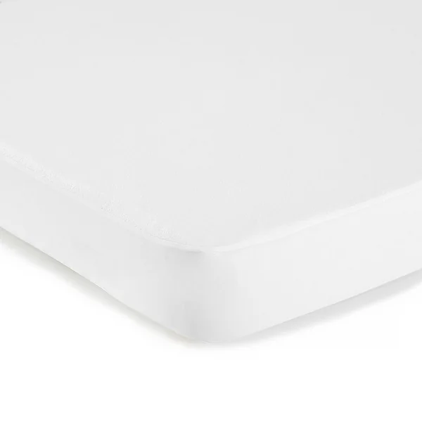 Protège-matelas éponge microfibre imperméable forme housse, blanc