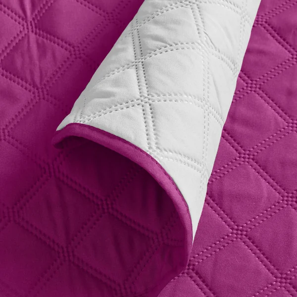Protège-salon réversible microfibre matelassé, prune