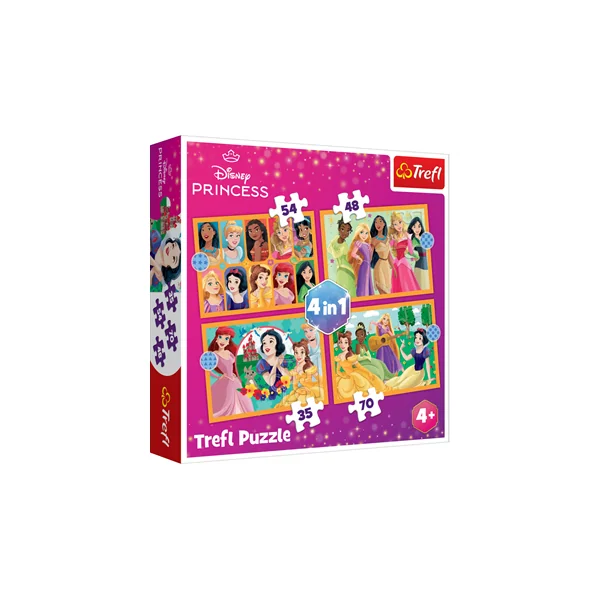 PUZZLE 4 EN 1 35 48 54 70 PIECES PRINCESSE TREFL