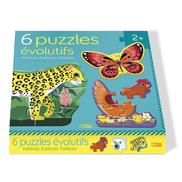 Puzzles évolutifs x 6 "Les animaux" aux Éditions Lito