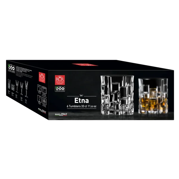 RCR Lot de 6 chopes Etna 33 cl en cristal forme basse