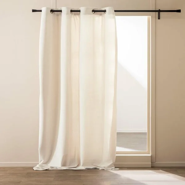 RIDEAU A OEILLETS 140X260CM BOUCLETTE UNIE WINONA NATUREL