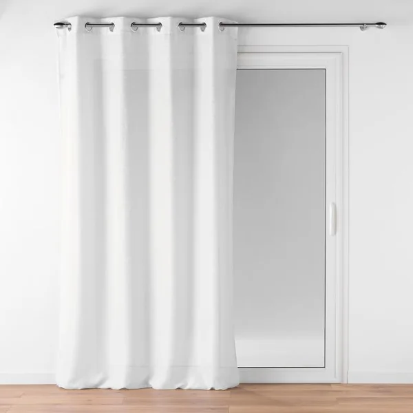 RIDEAU A OEILLETS 140X260CM METALLISES ZELINE BLANC