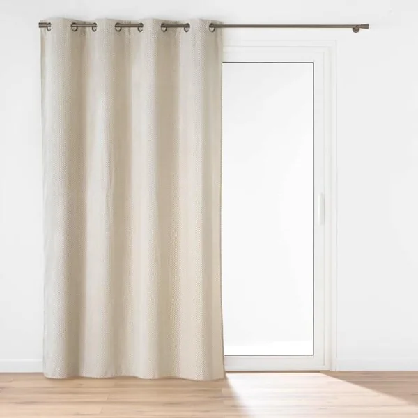 RIDEAU A OEILLETS 140X260CM VELOURS RELIEF JAVA NATUREL