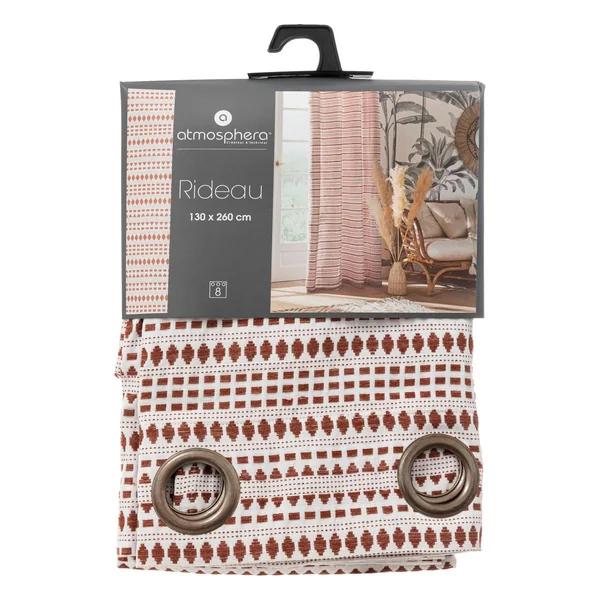RIDEAU JACQUARD MICAH TERRACOTTA 130X260CM