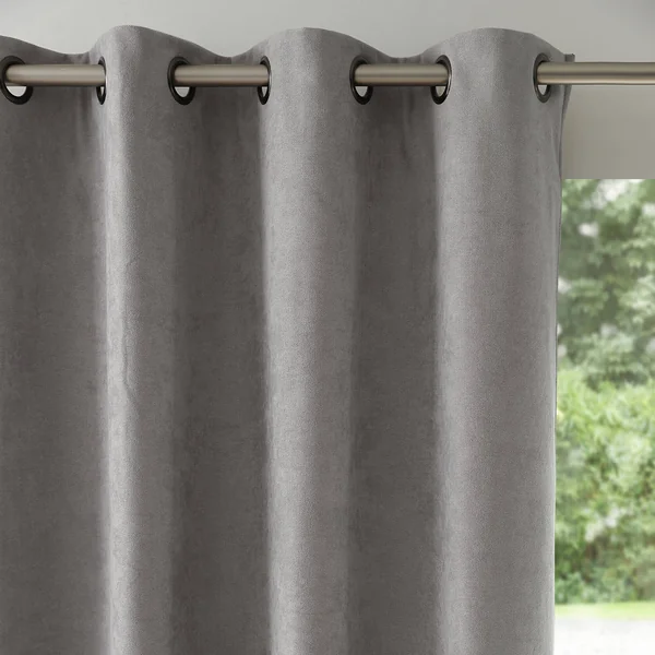 Rideau occultant et isolant finition oeillets, gris perle