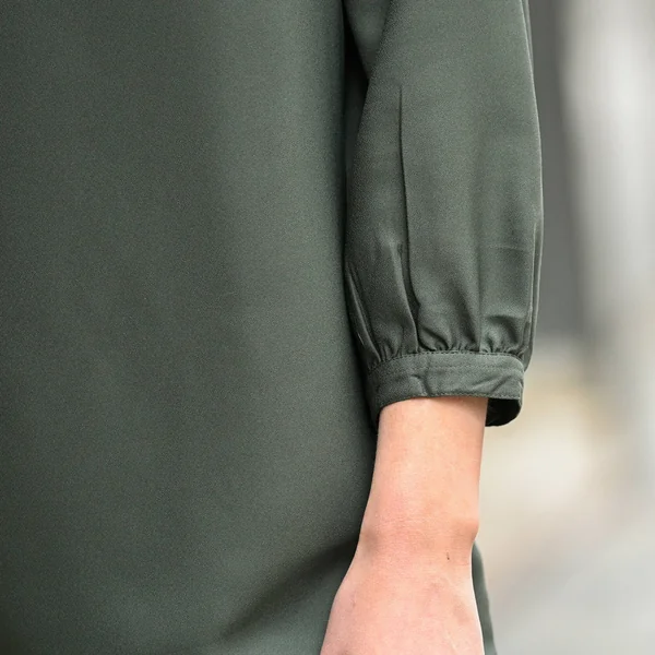 Robe droite manches 7/8ème unie, kaki