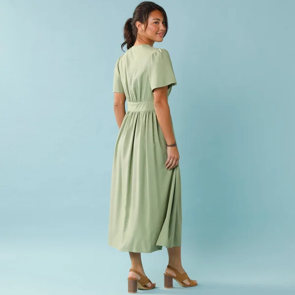 Robe longue boutonnée unie, Spécial Petites , vert