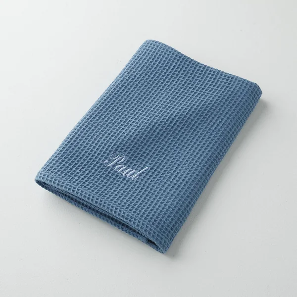 Serviette de bain nid d'abeille Colombine®, personnalisable, 240 g/m2, bleu