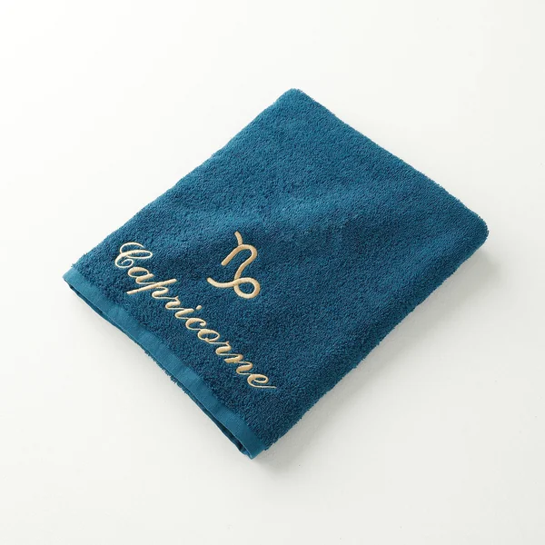 Serviettes de bain CAPRICORNE - 420g/m2, bleu paon