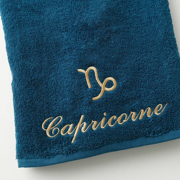 Serviettes de bain CAPRICORNE - 420g/m2, bleu paon