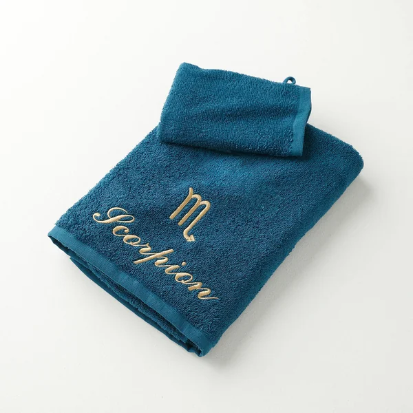 Serviettes de bain SCORPION - 420g/m2, bleu paon