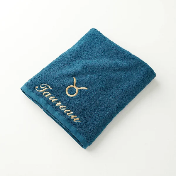 Serviettes de bain TAUREAU - 420g/m2, bleu paon