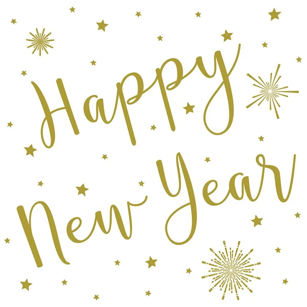 SET 20 SERVIETTES 3 PLIS 33X33CM HAPPY NEW YEAR OR