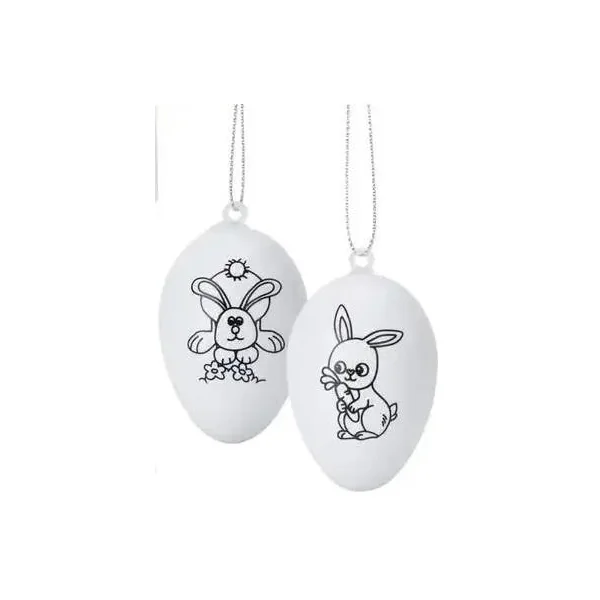 SET 2 OEUFS DE PAQUES A COLORIER AVEC 4 FEUTRES