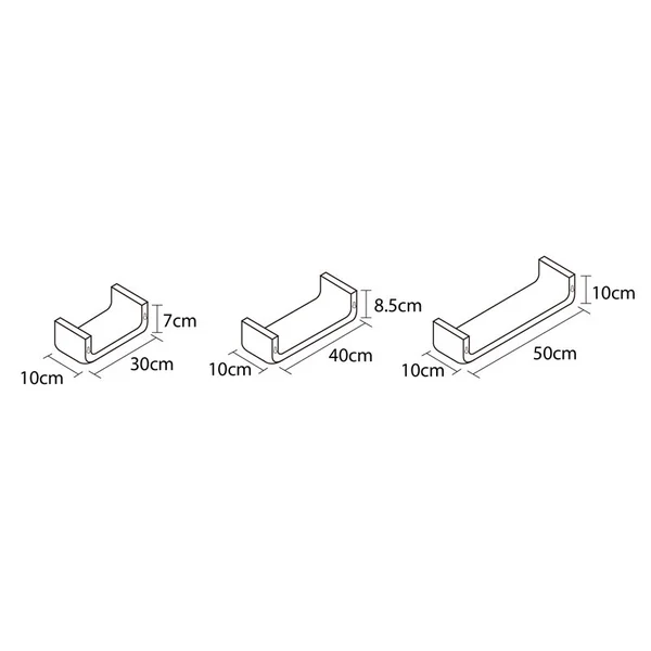 Set 3 etageres bords arrondis