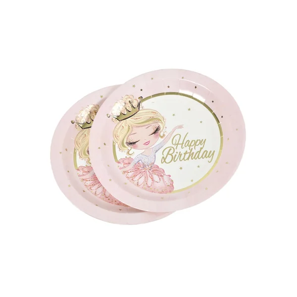 SET 6 ASSIETTES CARTON D.18.5CM PRINCESSE CHEVAL