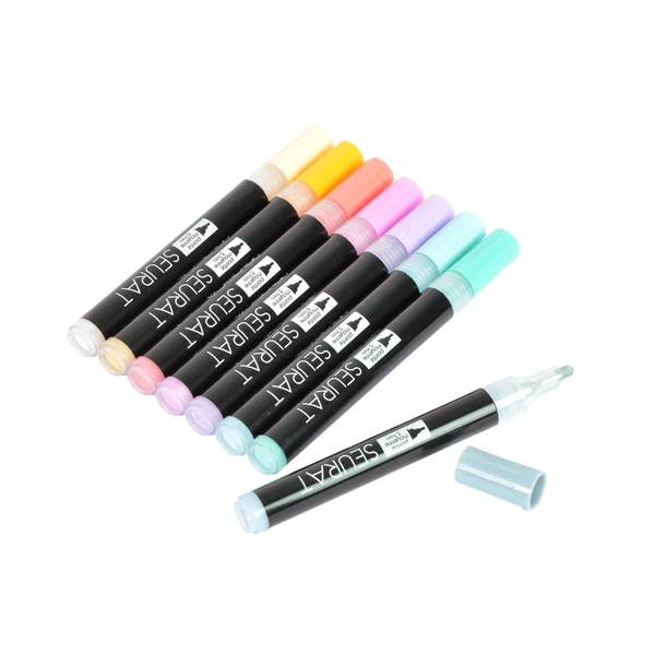 SET 8 MARQUEURS ACRYLIQUES POINTE 3MM COLORIS PASTELS