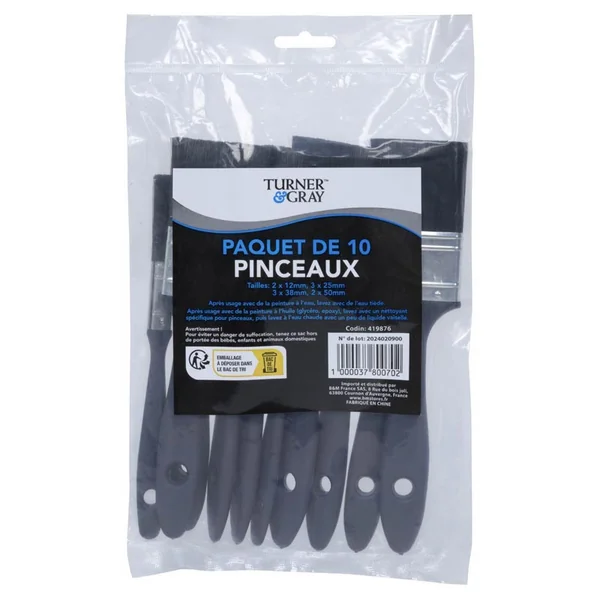 Set de 10 pinceaux plats