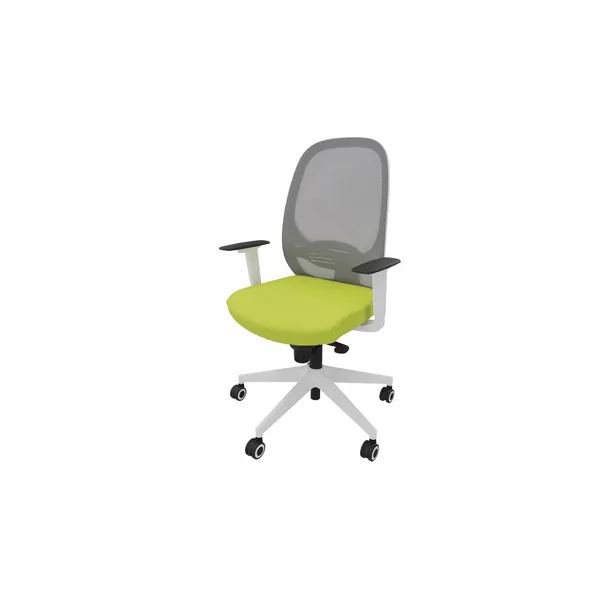 Siège de bureau en tissu coque blanche Noland