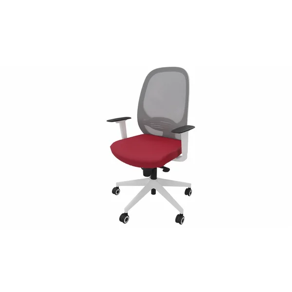 Siège de bureau en tissu coque blanche Noland