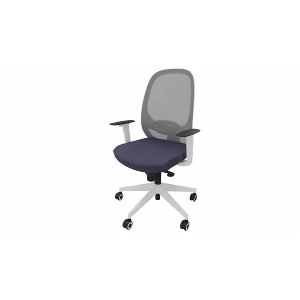 Siège de bureau en tissu coque blanche Noland