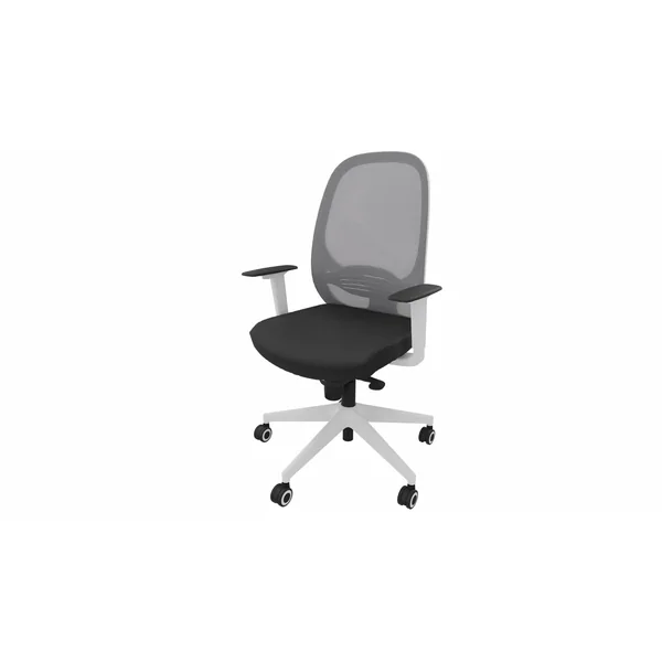 Siège de bureau en tissu coque blanche Noland