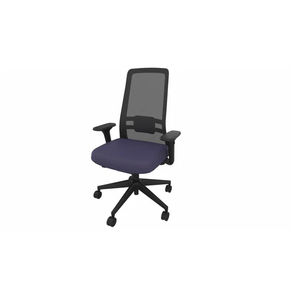 Siège de bureau en tissu coque noire Holly