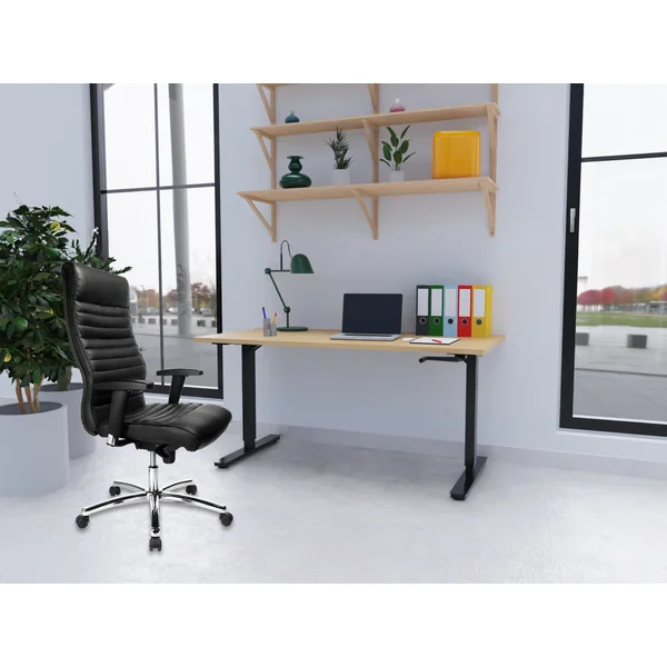 Siège de direction en cuir noir 100% Chiva | Matelpro.com