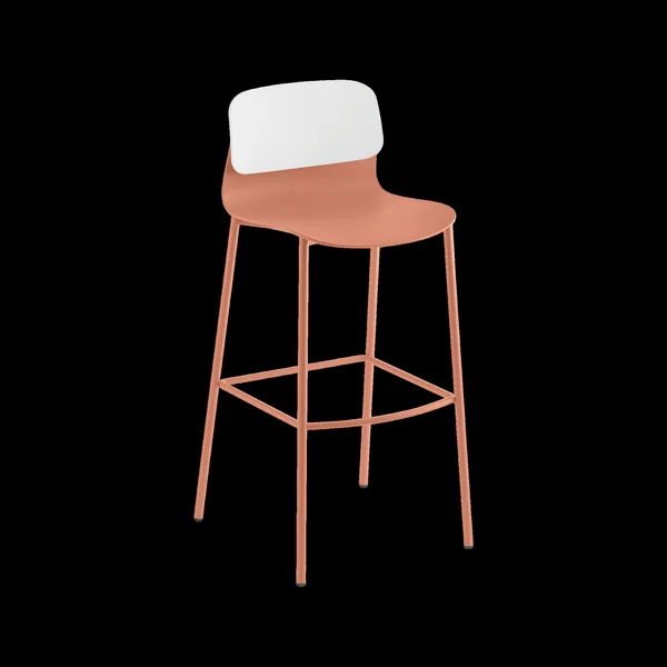 SOKOA Tabouret haut Klik - Corail - Hauteur 76 cm