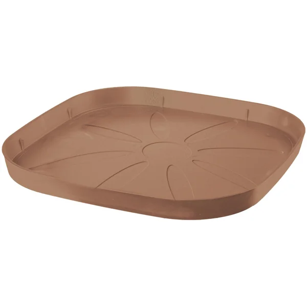 Soucoupe carrée en plastique recyclé Deroma Origin Cotto - 24 x 24 x 2,25 cm