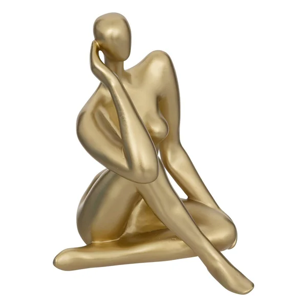 STATUE FEMME COLLECTIONNEUR OR H.25CM