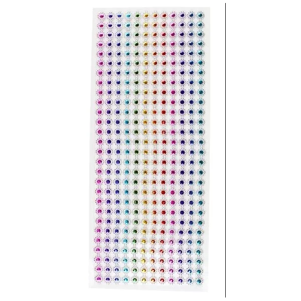 STICKERS STRASS MULTICOLORE BANDE ADHESIVE 0.8CM 30X12CM