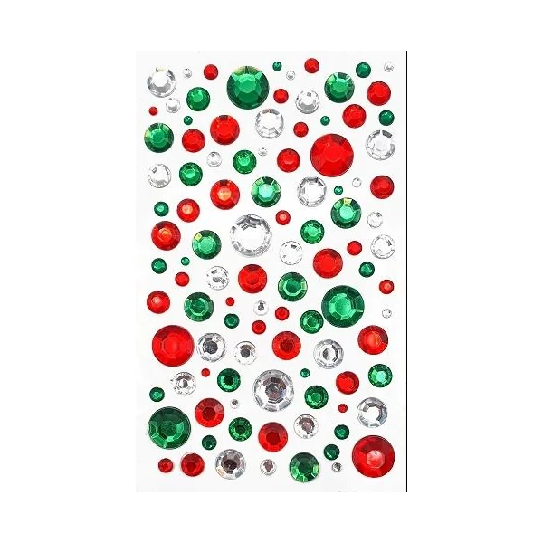 STRASS CRISTAL COULEURS DE NOEL 0.4 A 1.8 CM X109 PIECES